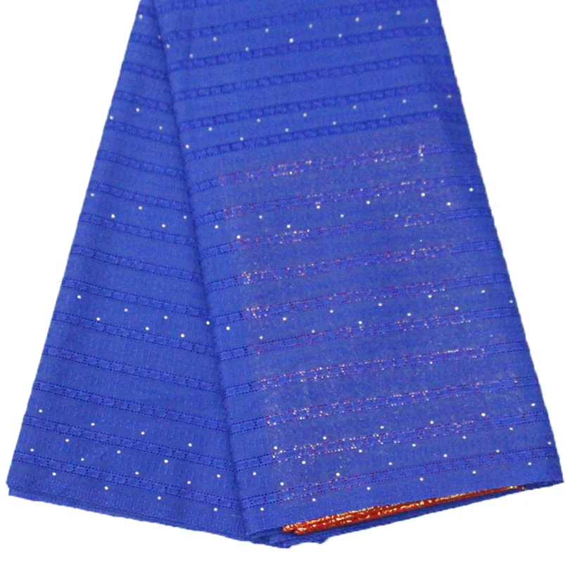

2020 Royal Blue Swiss Voile Lace Fabric Latest Polish Mesh Lace Fabric With Stones African Clothing Dress Fabrics