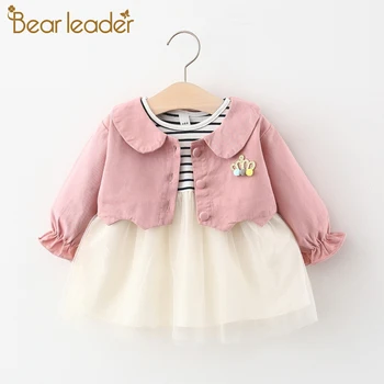 

Bear Leader Toddler Baby Casual Dress 2020 New Kids Autumn Cute Dress Striped Outfits Girls Sweet Party Costume Children Clothes