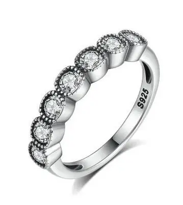 925 Sterling Silver Headband Ring Two Hearts and Valentine's Day Love Jewelry Ring - Main Stone Color: 5