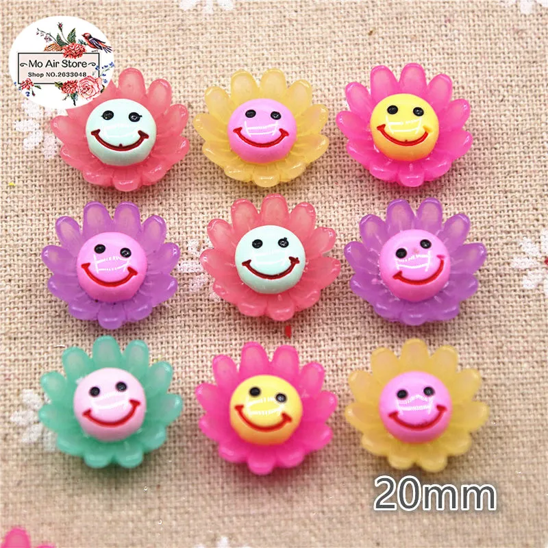 20 шт. Пластиковые кабошоны с рисунком подсолнуха мм|buttons decorative|button flatbackplastic buttons |