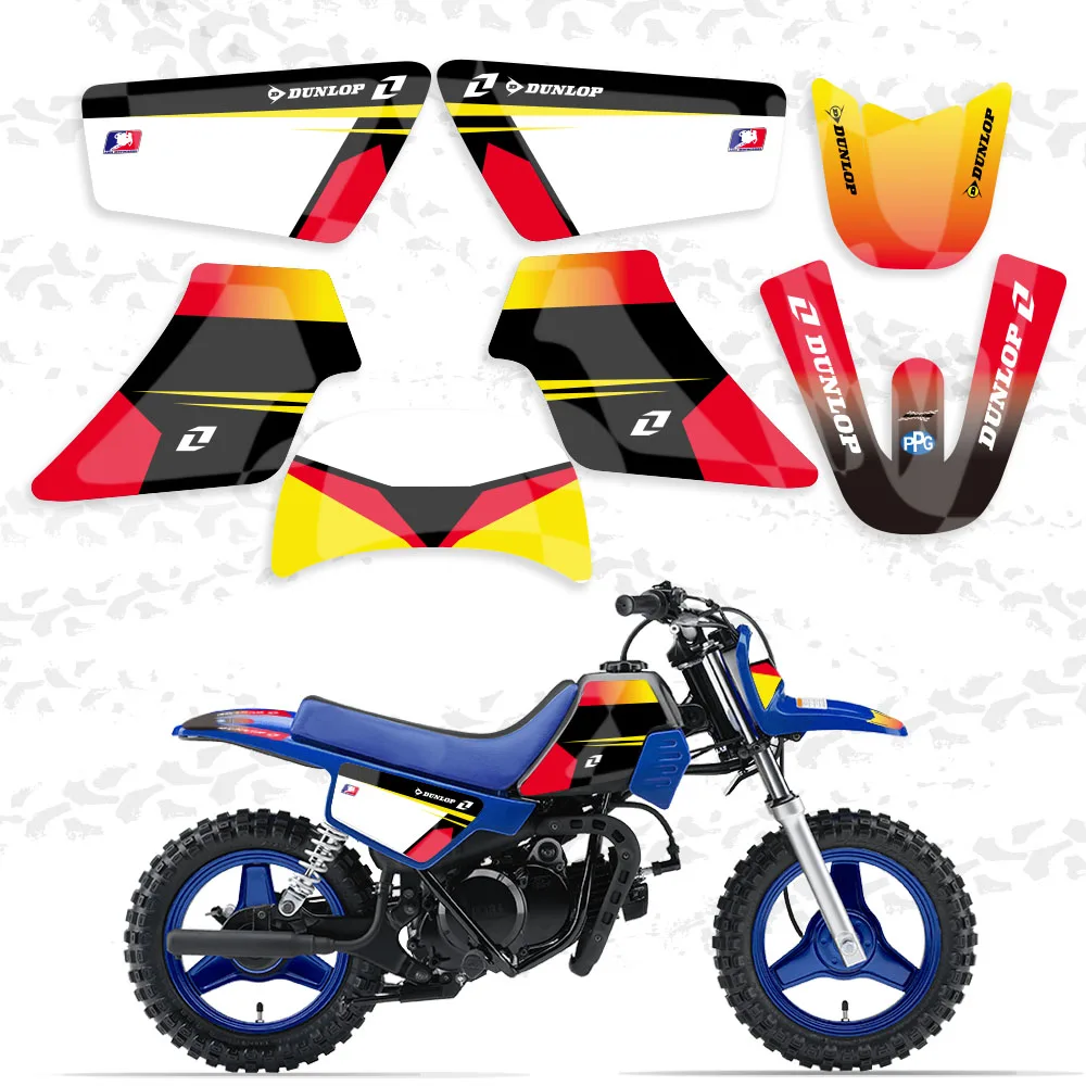 H2CNC GRAPHICS & BACKGROUND DECAL STICKER Kits For Yamaha PW 50 PW50