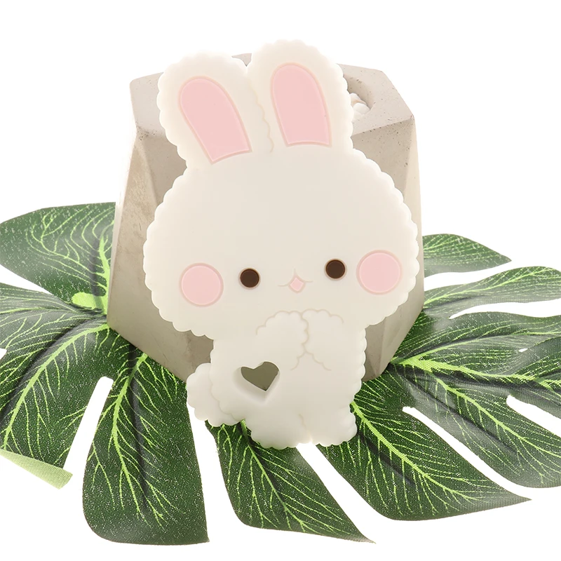 

Fkisbox 10pcs Rodent Silicone Bunny Baby Teether Rabbit BPA Free Infant Chew Charms Teething Necklace Accessories Pendant Toys