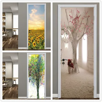 

Door Sticker DIY PVC Waterproof Self Adhesive Wallpaper Stickers on the Doors Home Decor Poster Decals