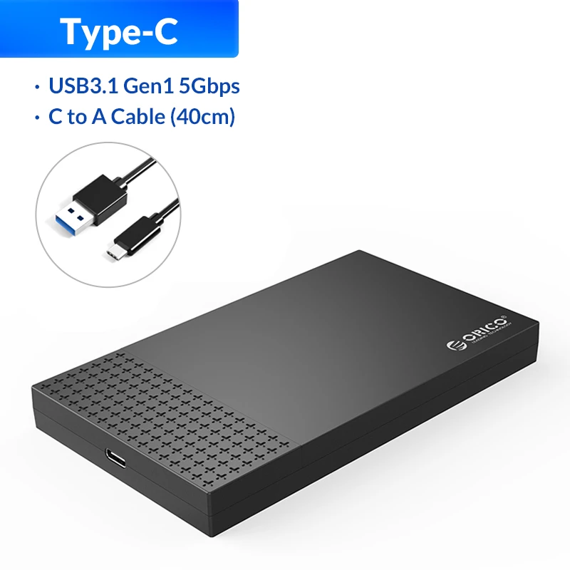 hdd enclosure ORICO External HDD Case SATA USB to USB3.1 Type C GEN1 2.5 Inch HDD Enclosure Portable SSD Case HDD Box Adapter Support UASP 4TB external hdd box
