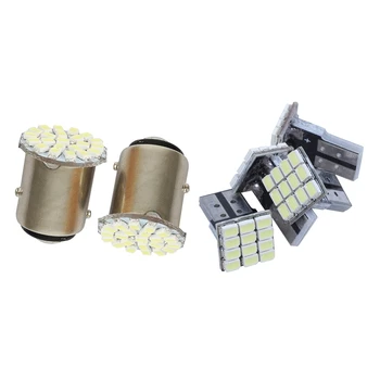 

12V 1157 22 SMD LED Bulbs White 4-Pack with T10 W5W White Canbus 1206 12-SMD LED 12V Bulb Lamp X4