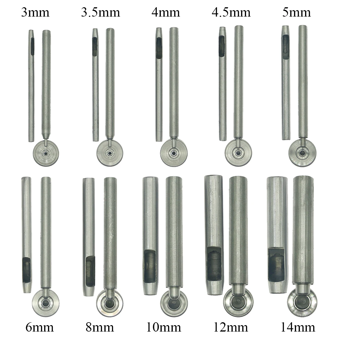 DIY tool Manual Metal Setting Tools Kit For Inner Diameter Eyelets Diameter of 3,3.5,4,4.5,5,6,8,10,12,14mm  kit couture