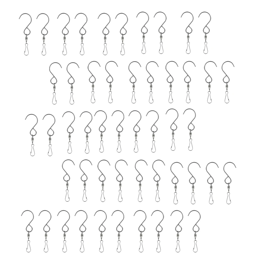 50Pc Swivel Hooks Clips Hanger Hanging Wind Chimes Crystal Twisters Spinning