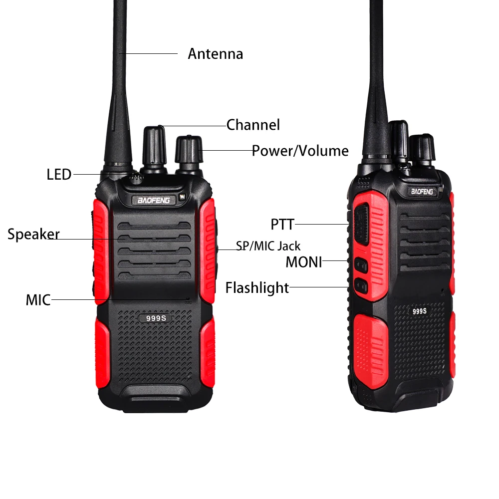 Baofeng BF-999S Plus Walkie Talkie 5 Вт 1800 мАч портативный CB Ham радио 10 км двухстороннее радио FM трансивер обновление BF-888s домофон