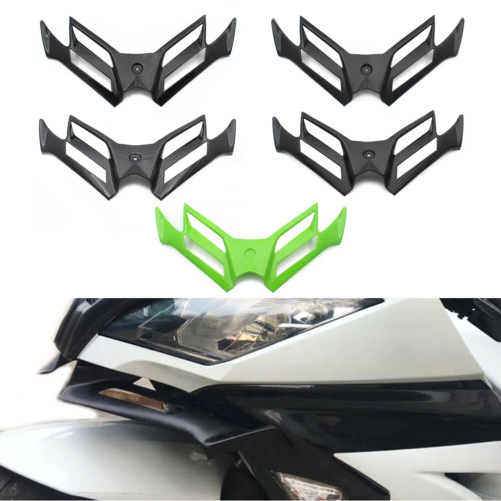 Крыло обтекатель Передняя Аэродинамика для KAWASAKI NINJA 300 EX300 EX300A SE EX300B ABS 250 мотоцикла