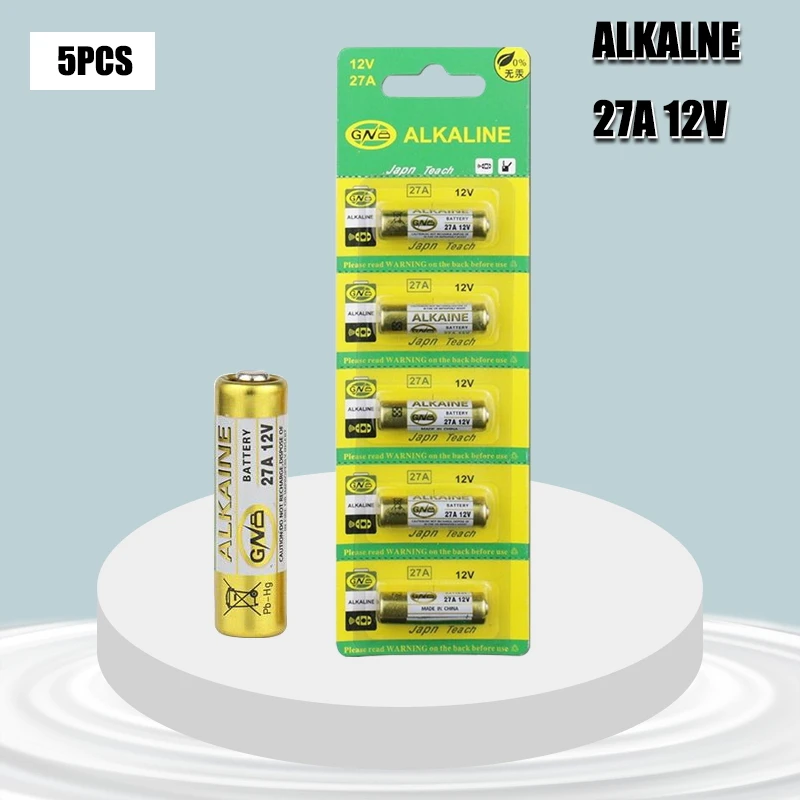 5pcs New Dry Alkaline Battery 27a 12v A27 For Doorbell Car Alarm Remote
