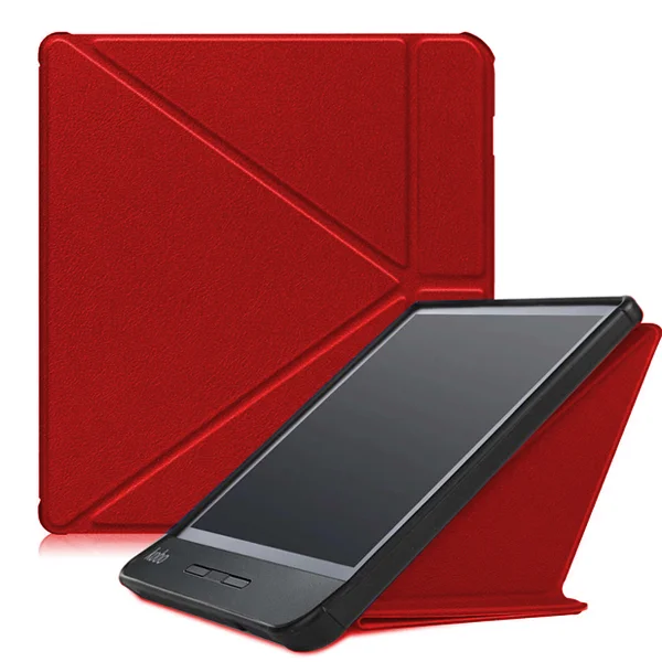 Red Чехол funda для Kobo Libra H2O 7 дюймов Мульти Складная подставка из искусственной кожи чехол для Kobo libra H2o sleepcover - Цвет: Red