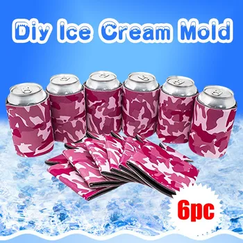 

6PC Beer Can Cooler Foldable Lid Hollowing Out Cooler Filling Cold Pouches Hot Cold Drink Home Travel Supplies #YL10 #YL10