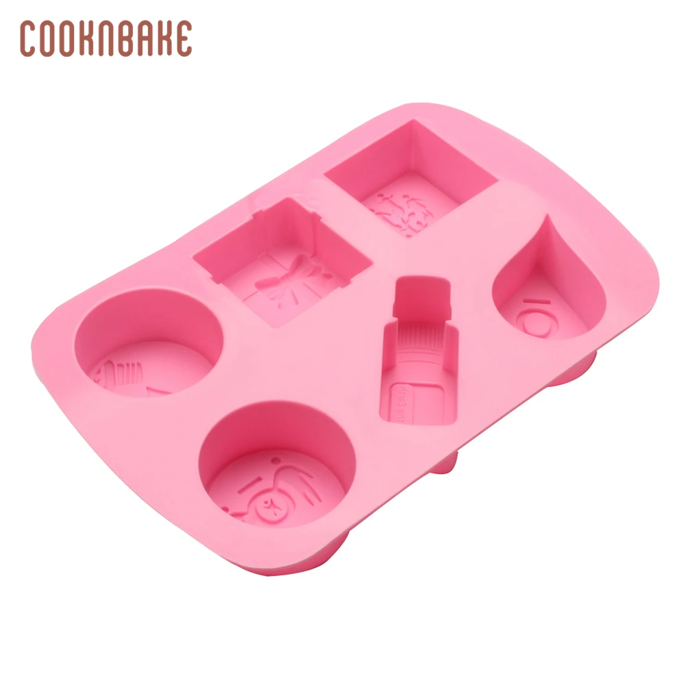 COOKNBAKE силиконовая форма для торта Кондитерская выпечка форма подарочной коробки Форма для пудинга 6 отверстий мыло свечи гипса инструмент украшения торта