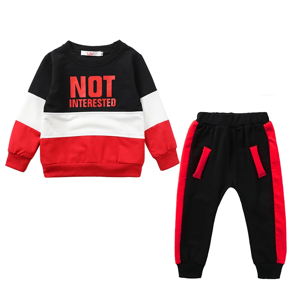 

2020 New Toddler Baby Boys Costume Tops+Pants Clothes Suit O-Neck Children Autumn Cotton Print Character Outfits Fashion Sets