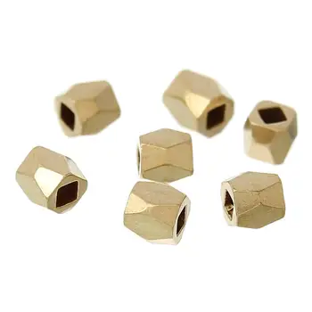 

8Seasons Copper Spacer Beads Polygon Light golden Faceted DIY Jewelry About 2mm( 1/8") x 2mm( 1/8"),Hole:Approx 1.2mm,200 Pcs