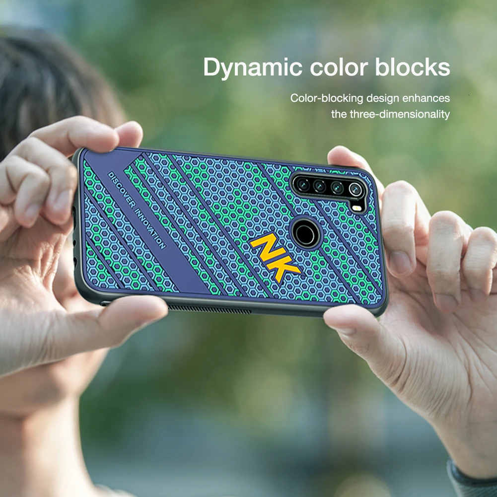 

NILLKIN 3D Texture Case for Xiaomi Redmi Note 8 Anti-fingerprint Silicone TPU Honeycomb Back Cover Redmi Note 8 Pro Case