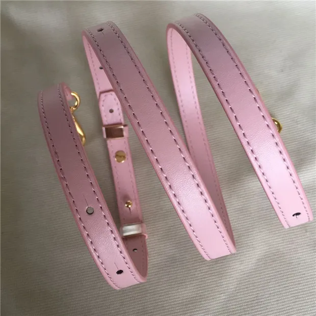 PINK 1,5*125 см Роскошный Регулируемый ремешок через плечо Сменный ремень из натуральной кожи для ремонта рюкзака - Цвет: PINK