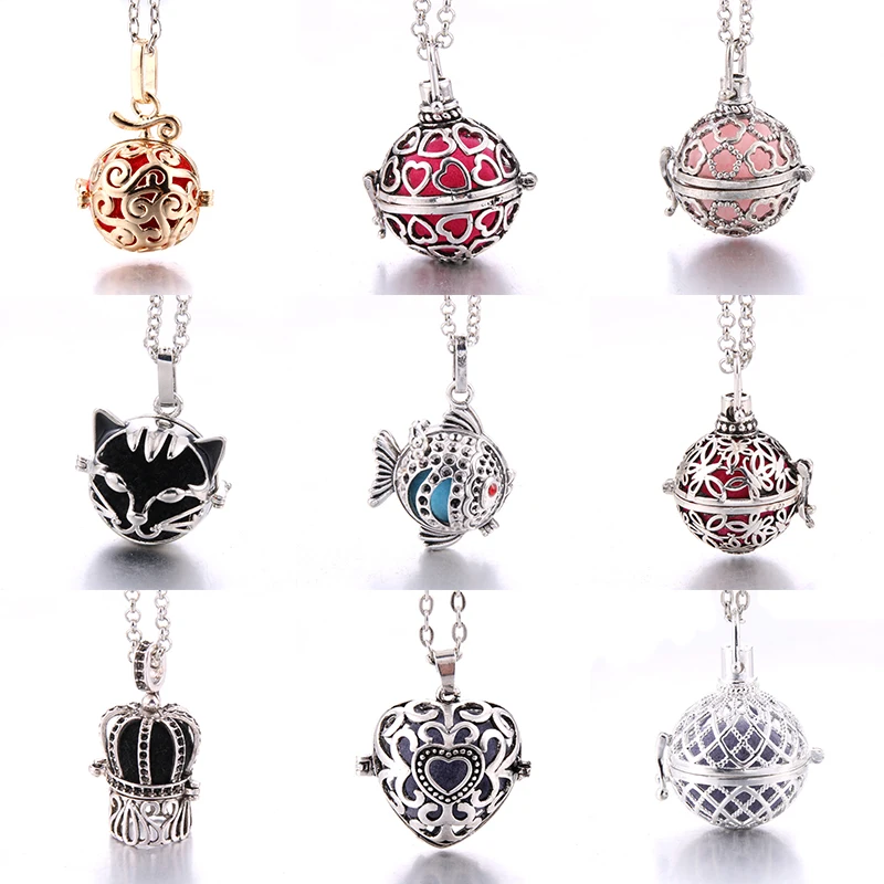 

Popular New Love Heart Cat Spherical Necklace Perfume Diffuser Necklace Perfume Aromatherapy Necklace Jewelry Suitable to Ladies
