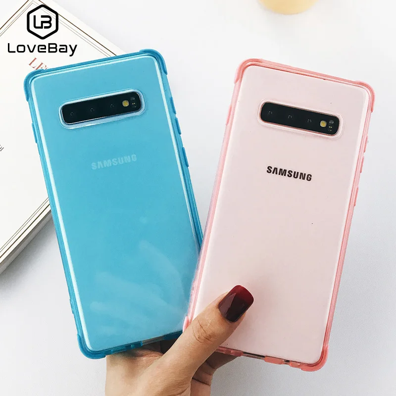 

Lovebay Shockproof Transparent Phone Case For Samsung S10 Plus S10E Solid Color Soft TPU Back Cover For Samsung S9 S9 Plus