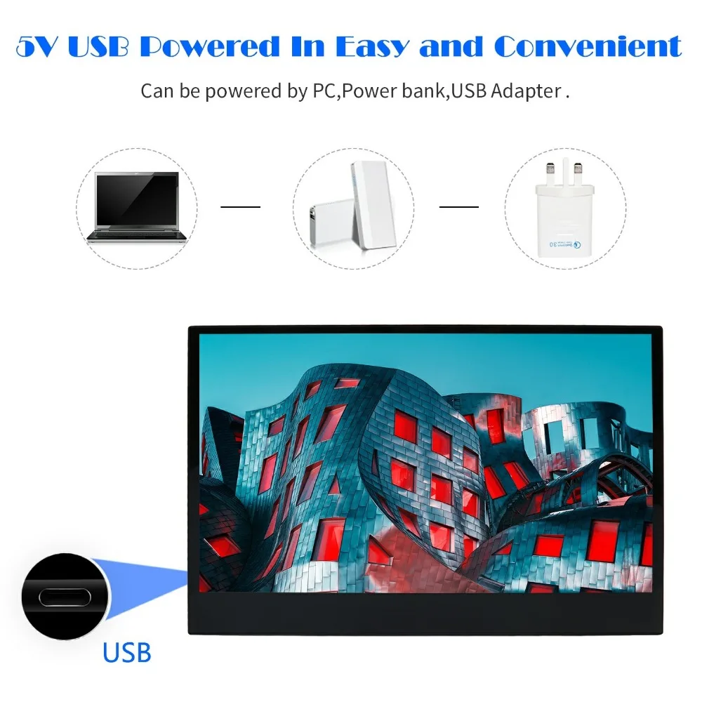 Портативный монитор 13 3 &quotLCD USB Type C Hdmi игровой IPS 1080p HD дисплей для PS4 ноутбука
