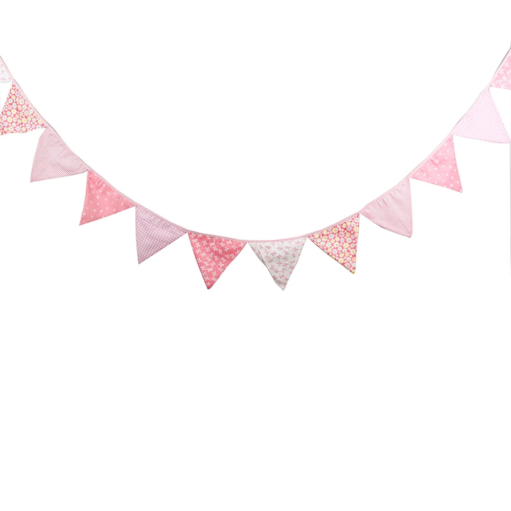 

Lychee Pink Garland Triangle Banner Party Banner Flags DIY Birthday Festival Decoration Accessiories
