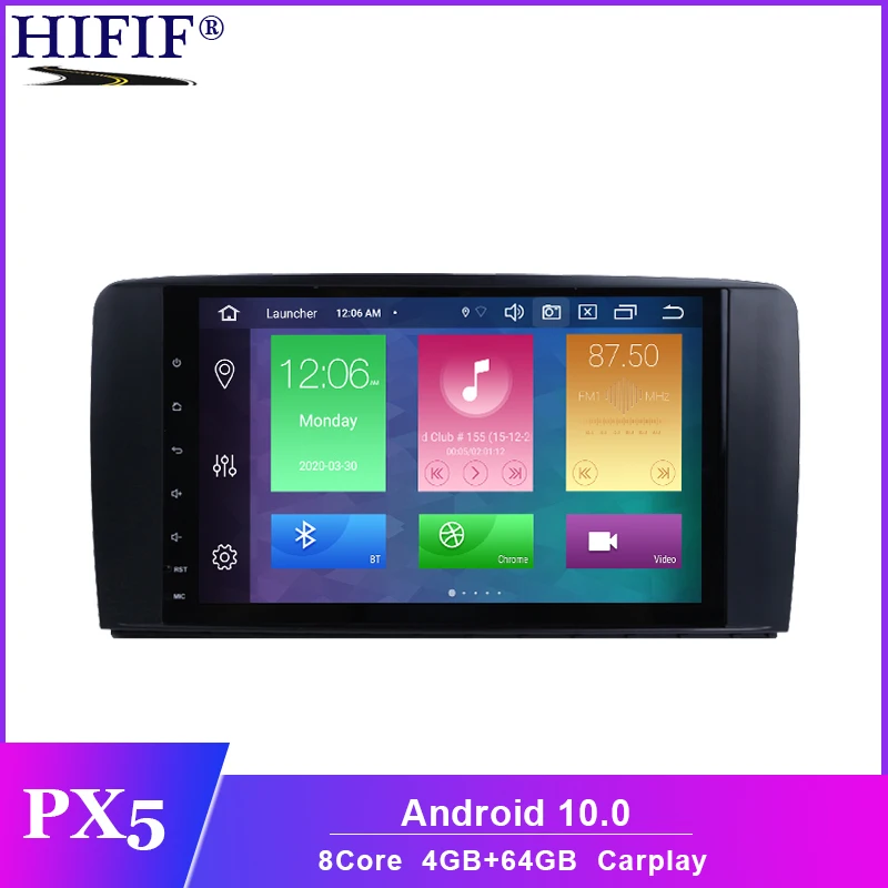 Автомобильный мультимедийный плеер для Mercedes/Benz R CLASS W251 R280 R300 R320 R350 R500 4G Android 10 PX5 2 din