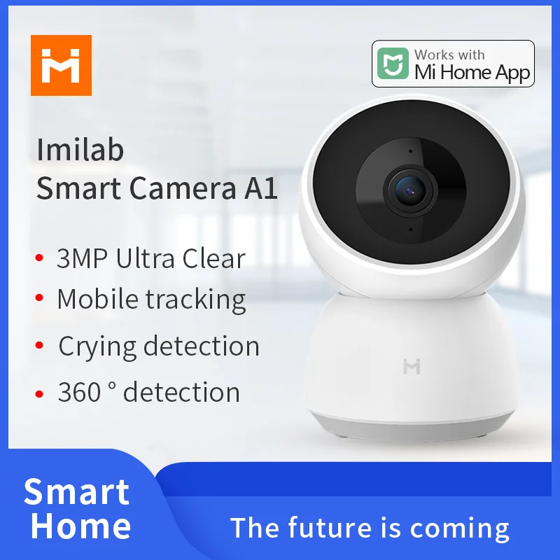 IMILab-cámara inteligente A1 para el hogar, Monitor de seguridad bebé, 1296P, HD, Webcam de Voz bidireccional, 360 °, funciona para Mi home