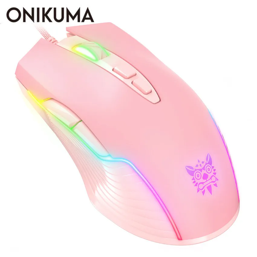 ONIKUMA 6400 DPI Wired Gaming Mouse Breathing LED Optical USB 7 Buttons