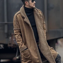 Двусторонняя одежда шерстяная пушистая флисовая куртка длинное теплое пальто для мужчин зимнее мужское плюшевое Европейское стильное Брендовое новое пальто F7099-1