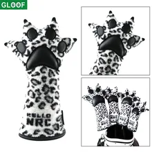 1 3 5 UT Golf Head Covers Plush PU Leopard Claw Shape Driver Fairway Wood Hybrid Head Cover Synthetic Leather with No. Tag