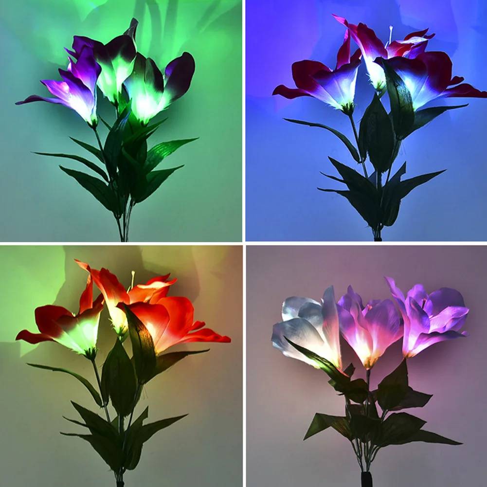 

Outdoor Led Festival Clivia Garden Decoration Ground Insert Flower Shape Patio Yard Lamp Solar Light Waterproof Color Changing