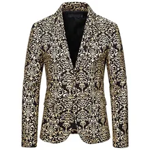 Новое поступление, Роскошный Блейзер, куртка для мужчин, весенний модный принт, высокое качество, хлопок, приталенный мужской костюм, мужские пиджаки Terno