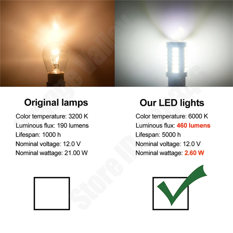 50 шт. P21W 1156 BA15s 33 светодиодный 5630 SMD автомобисветильник задние передние указатели