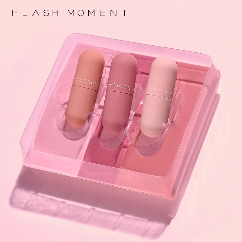 FlashMoment, 5 цветов, Милая Мини матовая губная помада, долговечный набор, губная помада для губ, водостойкая матовая помада, набор для губ, блеск для губ