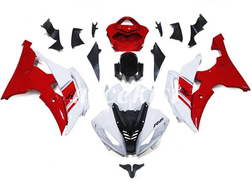 ABS литья под давлением Обтекатели комплект подходит для YAMAHA YZF-R6 2008- 08 09 10 11 12 13 14 15 16 комплект белый черный синий - Цвет: white red