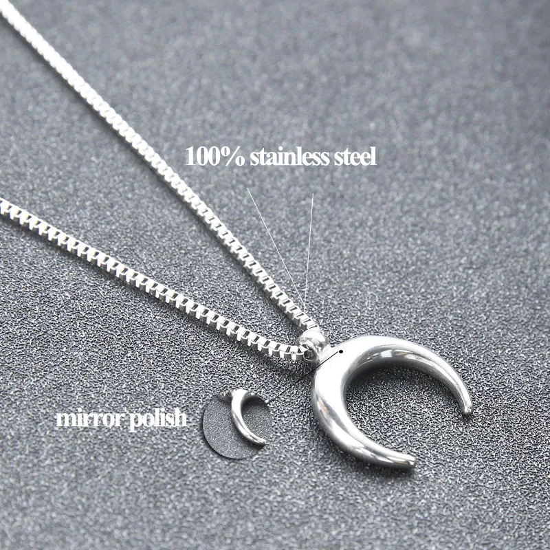 Подвески в виде Луны из нержавеющей стали Булл рога модные украшения коробке