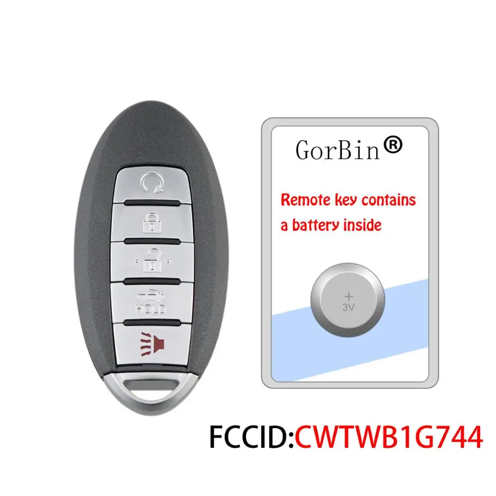 5 Buttons Smart Car Key for Nissan Armada Infiniti QX56 QX80 433mhz Remote CWTWB1G744 ID46 Chip 1788D-FWB1G744 | Автомобили и