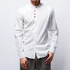 Spring Autumn Men's Shirt Casual Long-Sleeved Shirt Solid Color Collar Shirt Cotton And Linen Shirts for Men Large Size 5XL 3