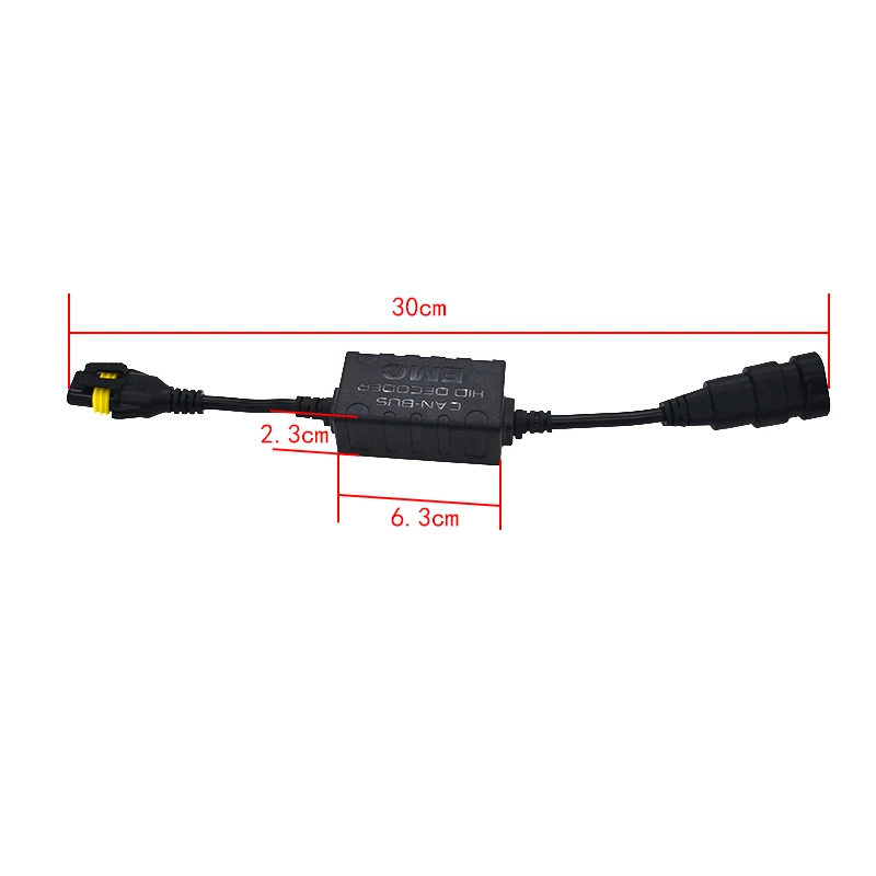 HIDLT 2PCS EMC HID Ballast Decoder No Error Warning Canceller Harness Wire For Car Light Xenon Bulb Kit H1 H7 H11 9005 9006 (6)