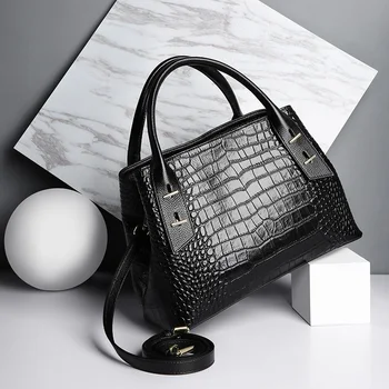 

Luxury Brand Designer Genuine Leather Bags for women 2020 Leather purses handbags Black Shoulder Bags bolsa feminina