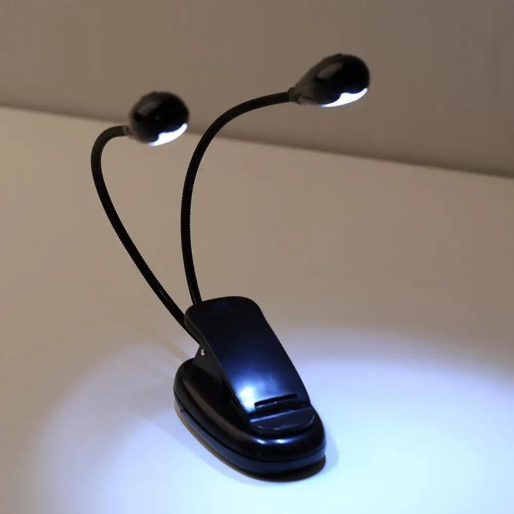 Verstelbare Zwanenhalzen 2 Dual Flexibele Arms 4 светодиодный пристегивающийся светильник Bureau Tafellamp для фортепиано Muziek stand Boek