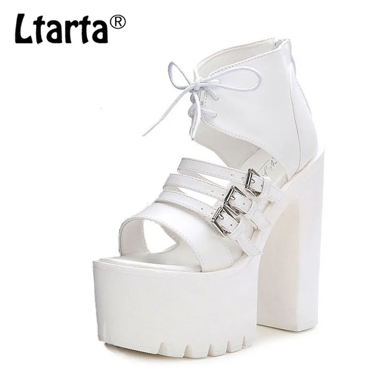LTARTA/ г. Весна, 14 см, новинка, водонепроницаемая платформа, открытый носок, высокий каблук, сексуальные сандалии для ночного клуба, Толстая Женская обувь ZYW