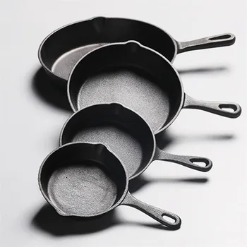 

Thickened uncoated cast iron non-stick pan pan 14-20CM pig iron frying pan gas induction cooker frying pan egg pancake pan