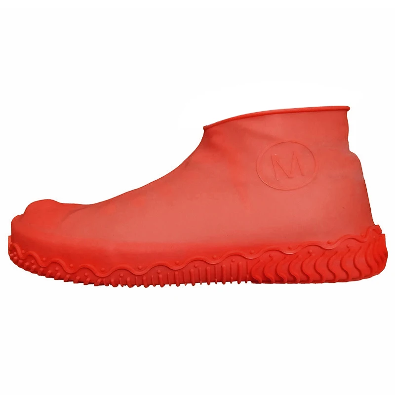 Дождливые дни Нескользящие латексные эластичные силиконовые бахилы водонепроницаемые унисекс обувь многоразовые защитные боты аксессуары - Цвет: red