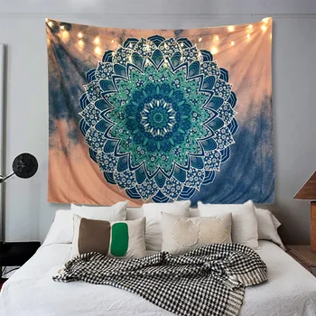 

Colcoful Trippy Mandala Tapestry Wall Hanging Tapiz Indian Boho Decor Polyester Wall Decor Dorm Headboard Yoga Beach Mat Blanket
