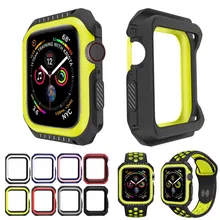 Жесткий защитный чехол из силикона и поликарбоната для Apple Watch 5, 4, 40 мм, 44 мм, защитный чехол-бампер для iWatch Band Series 3, 2, 1, 38 мм, 42 мм