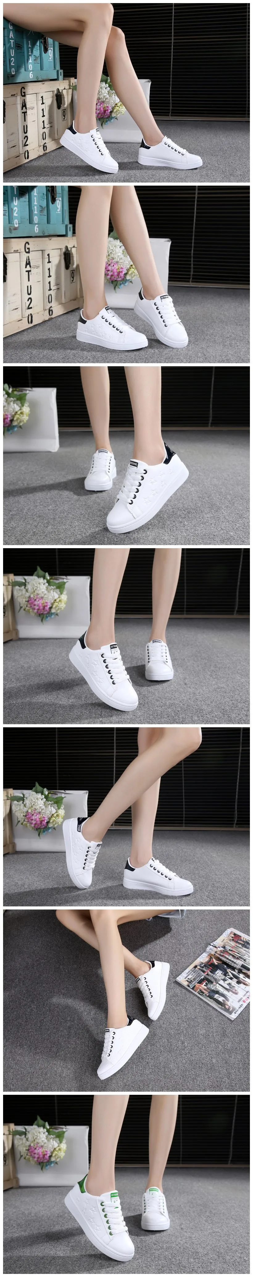 Белые кроссовки; женские туфли на плоской подошве; Большие размеры 31–47 обуви кроссовки fenty beauty спортивная женская обувь Женская обувь из натуральной кожи Бег обувь Zapatilla