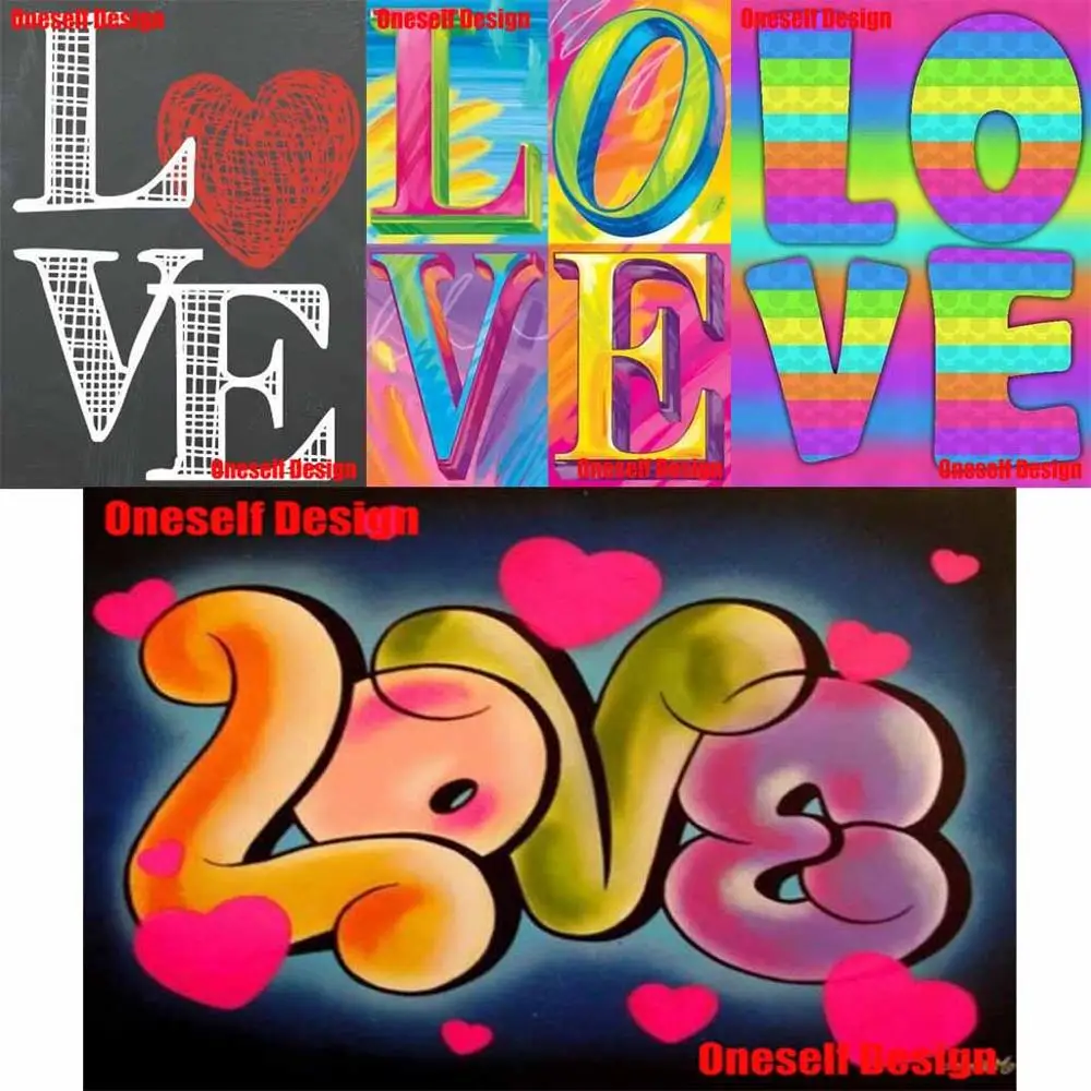 Алмазная 5d Вышивка полный набор для алмазной вышивки с надписью Love подарок