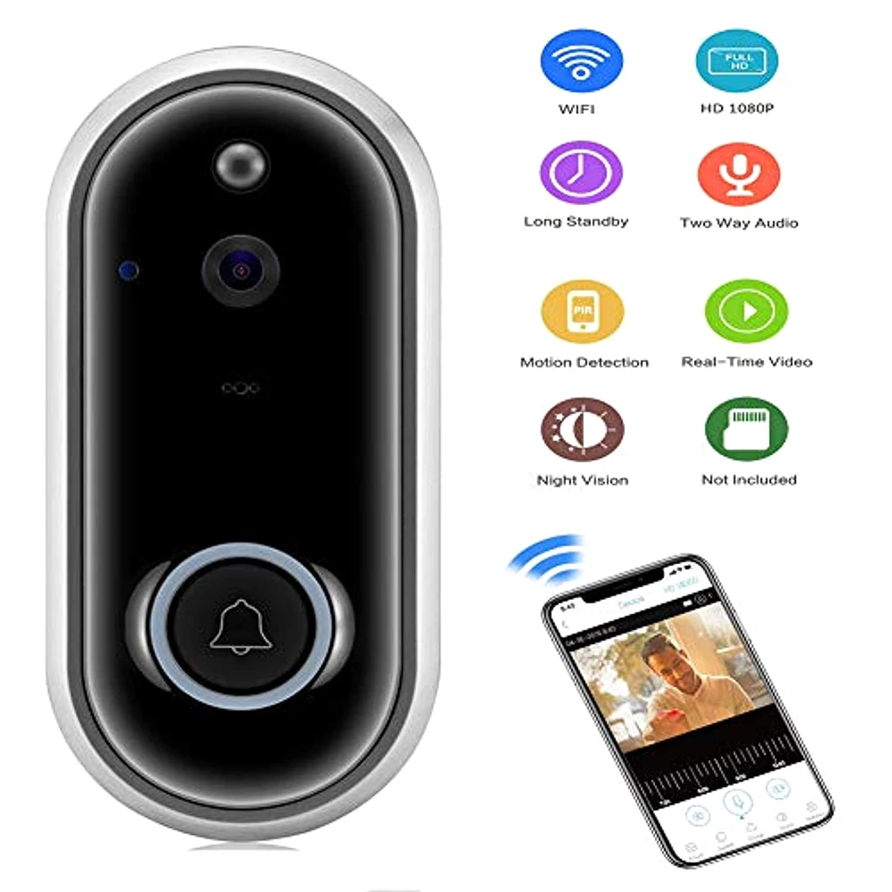 

Wireless WiFi Video Doorbell Camera IP Ring Door bell APP Remote Control iOS Android Battery Powered 1080/720P Dropship