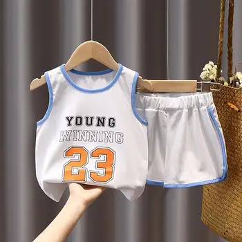

Children's Ball sets T-shirt set summer new boy and girl casual sports clothes sets kids vest pants two-piece sets
